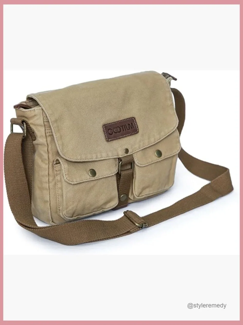Canvas Messenger Bag - Vintage Crossbody Shoulder Bag Military Satchel with